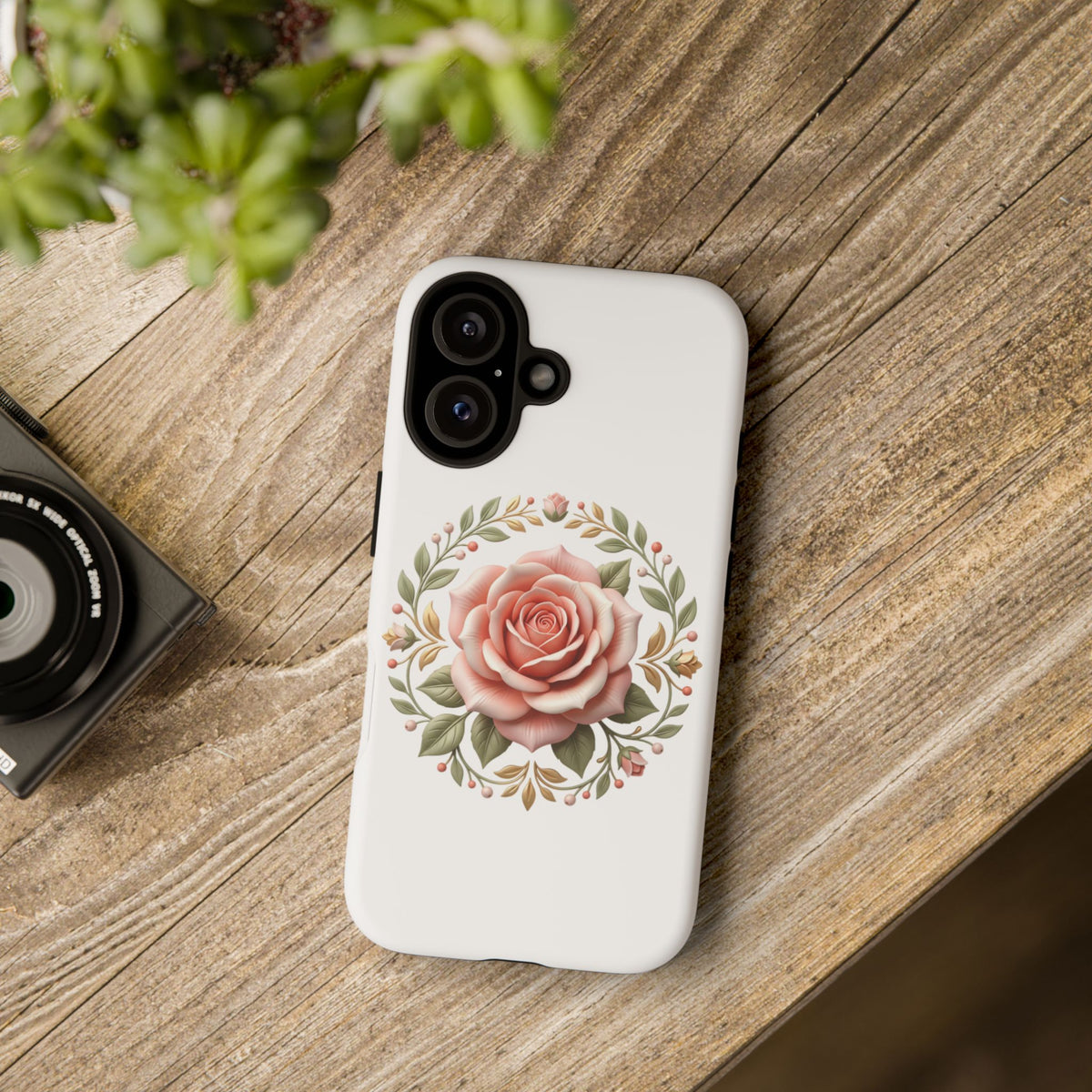 Floral Rose Wreath Tough Phone Case