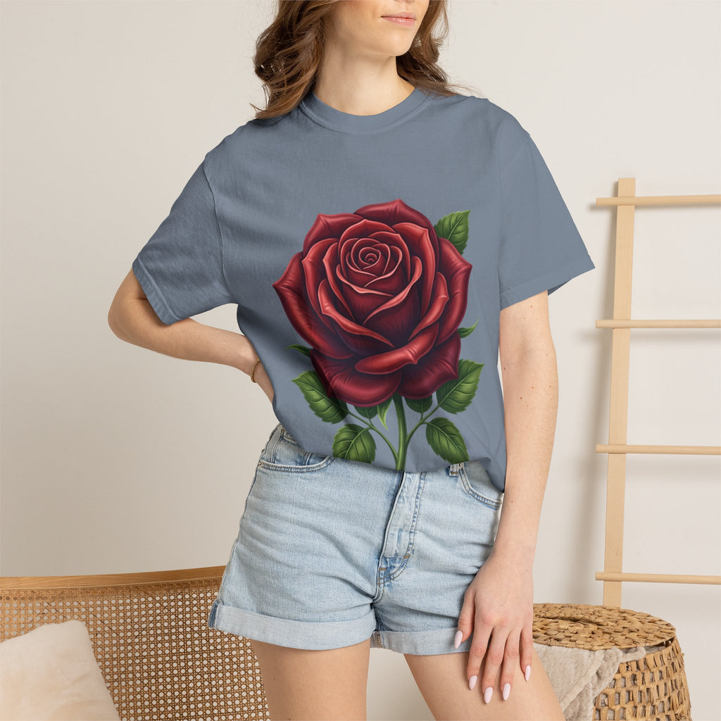 Rose Graphic T‑Shirt — Large Red Rose Floral Tee