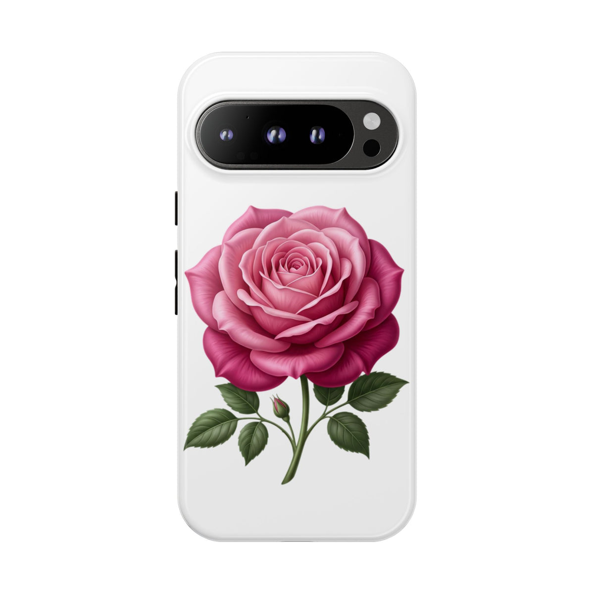Pink Rose Tough Phone Case — Floral Protective iPhone Cover