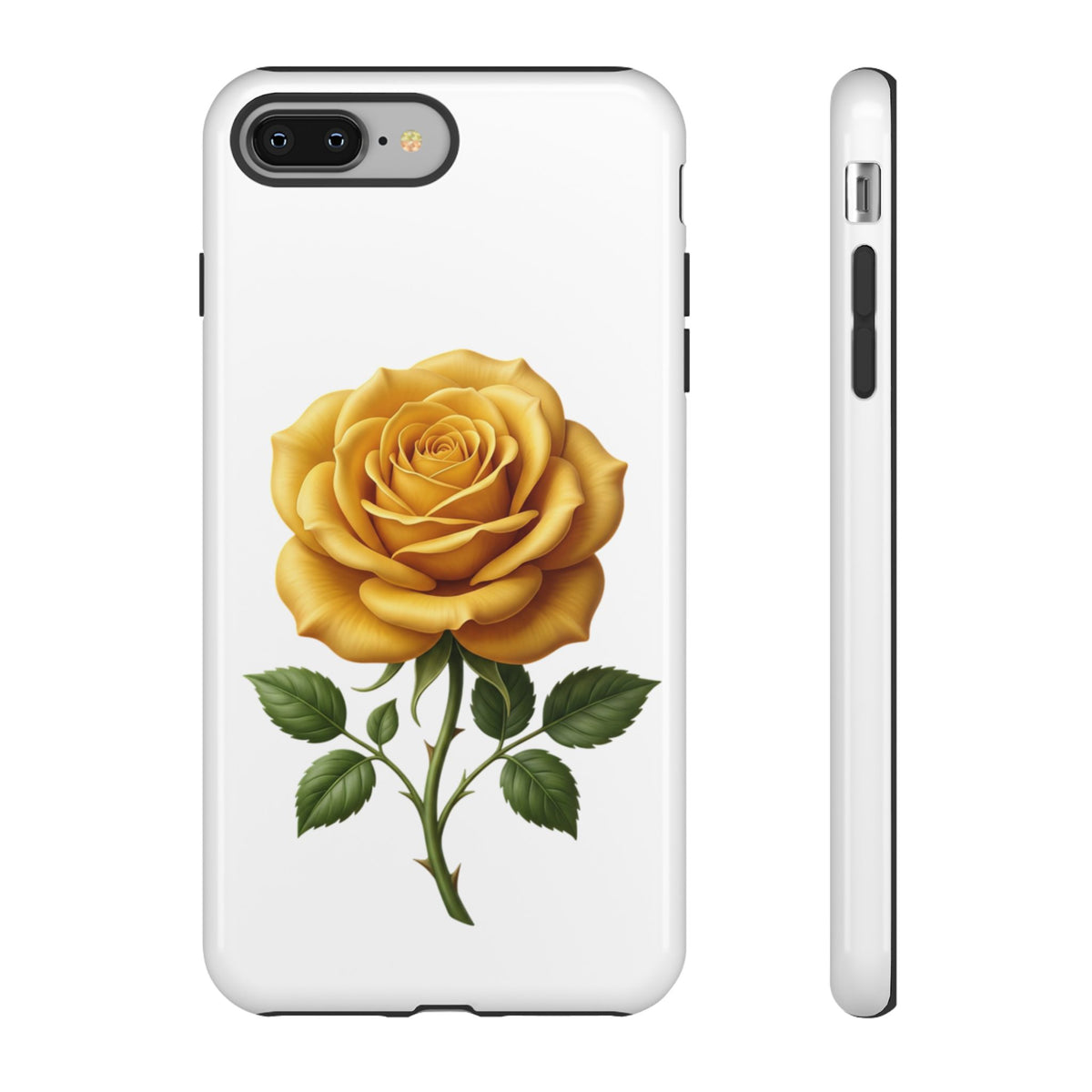 Yellow Rose Phone Case — Vintage Floral Tough Protective Cover