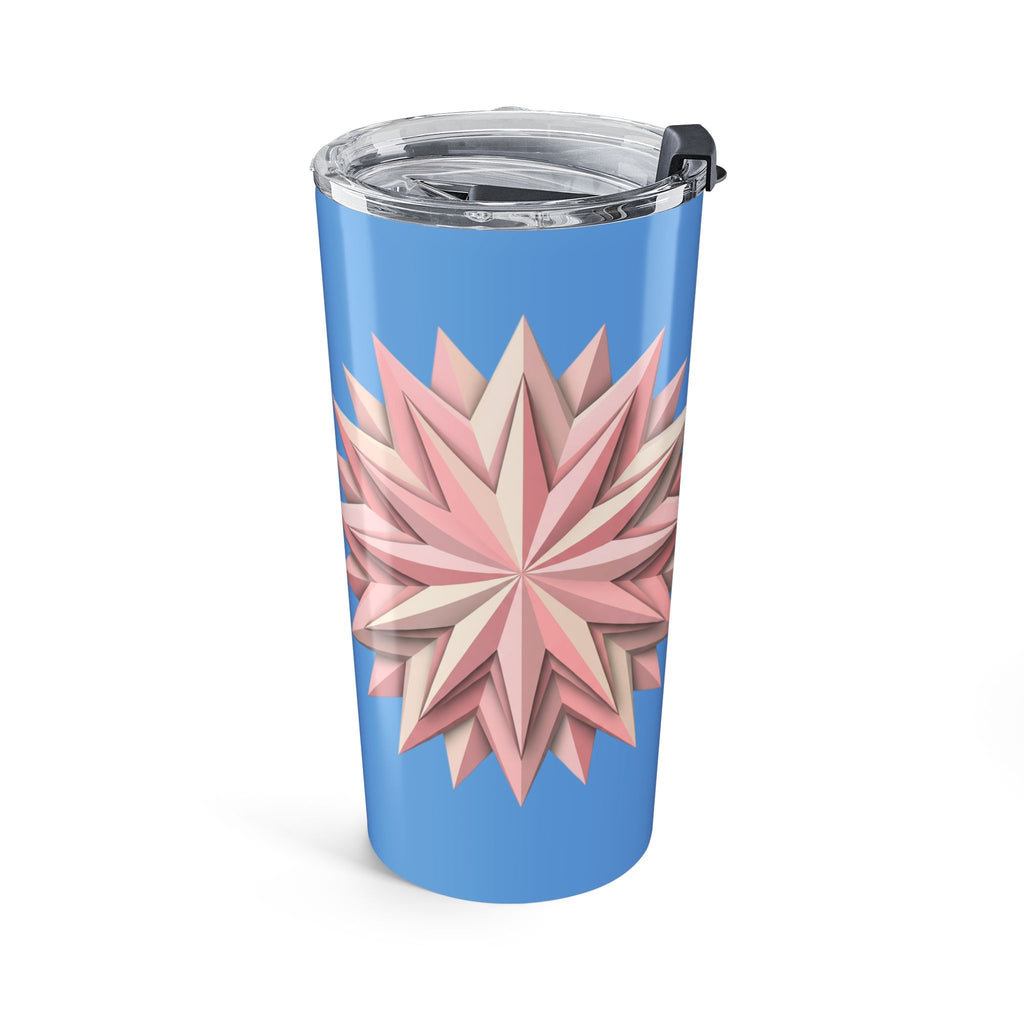 20oz Floral Star Tumbler — Pink Geometric Blossom Insulated Travel Cup