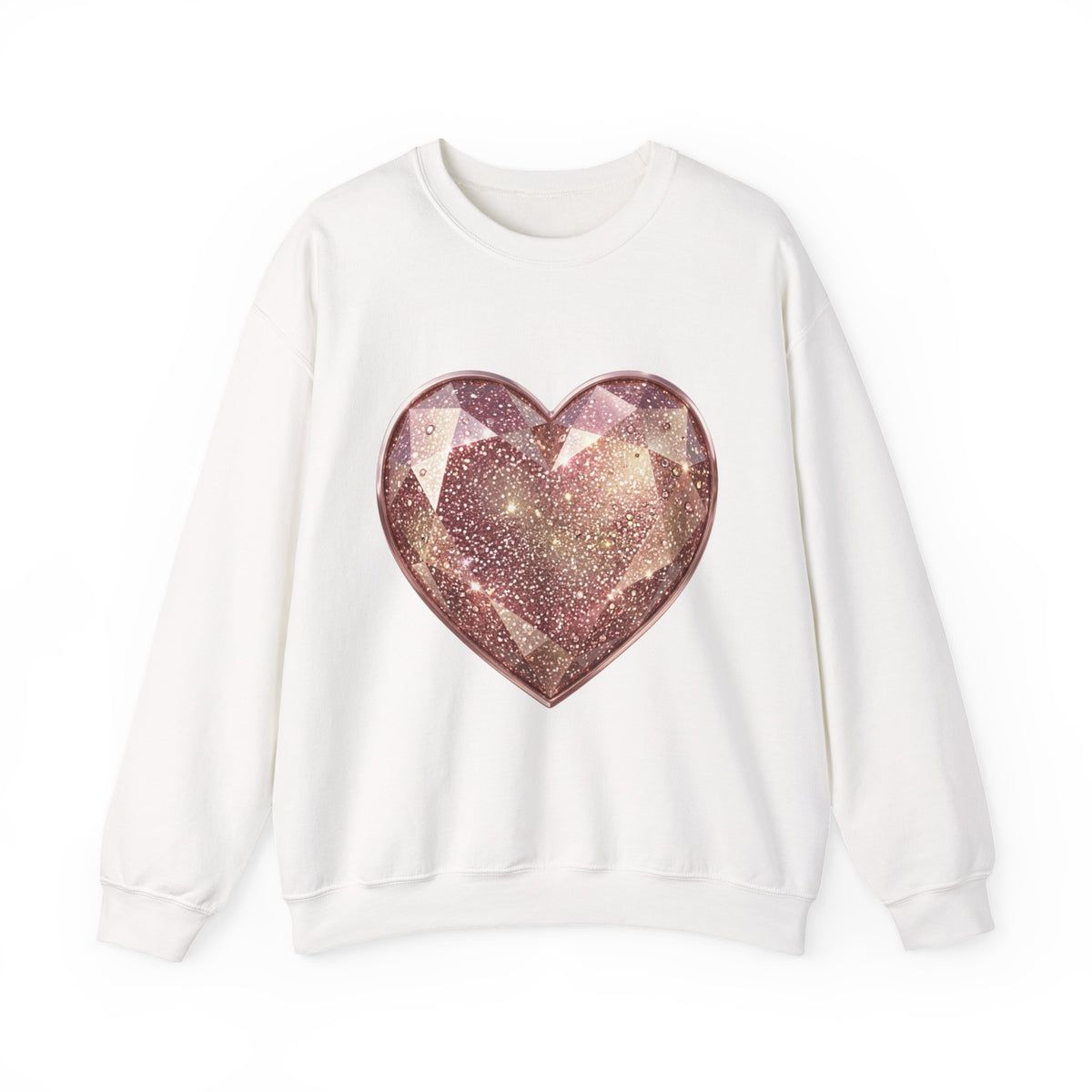 Glitter Gem Heart Sweatshirt — Sparkling Pink Heart Crewneck
