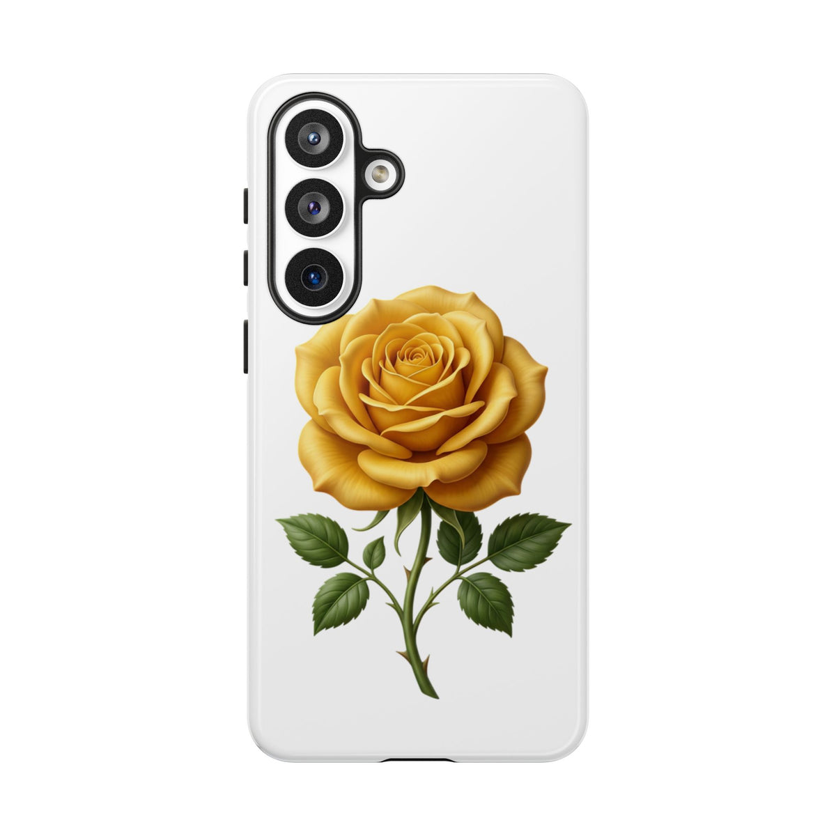 Yellow Rose Phone Case — Vintage Floral Tough Protective Cover
