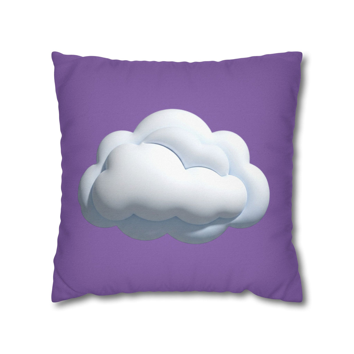 Cloud Graphic Pillowcase — Light Purple Decorative Square Throw Pillow