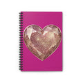 Pink Glitter Gem Heart Spiral Notebook — Ruled Journal for Teens & Gifts- Magenta