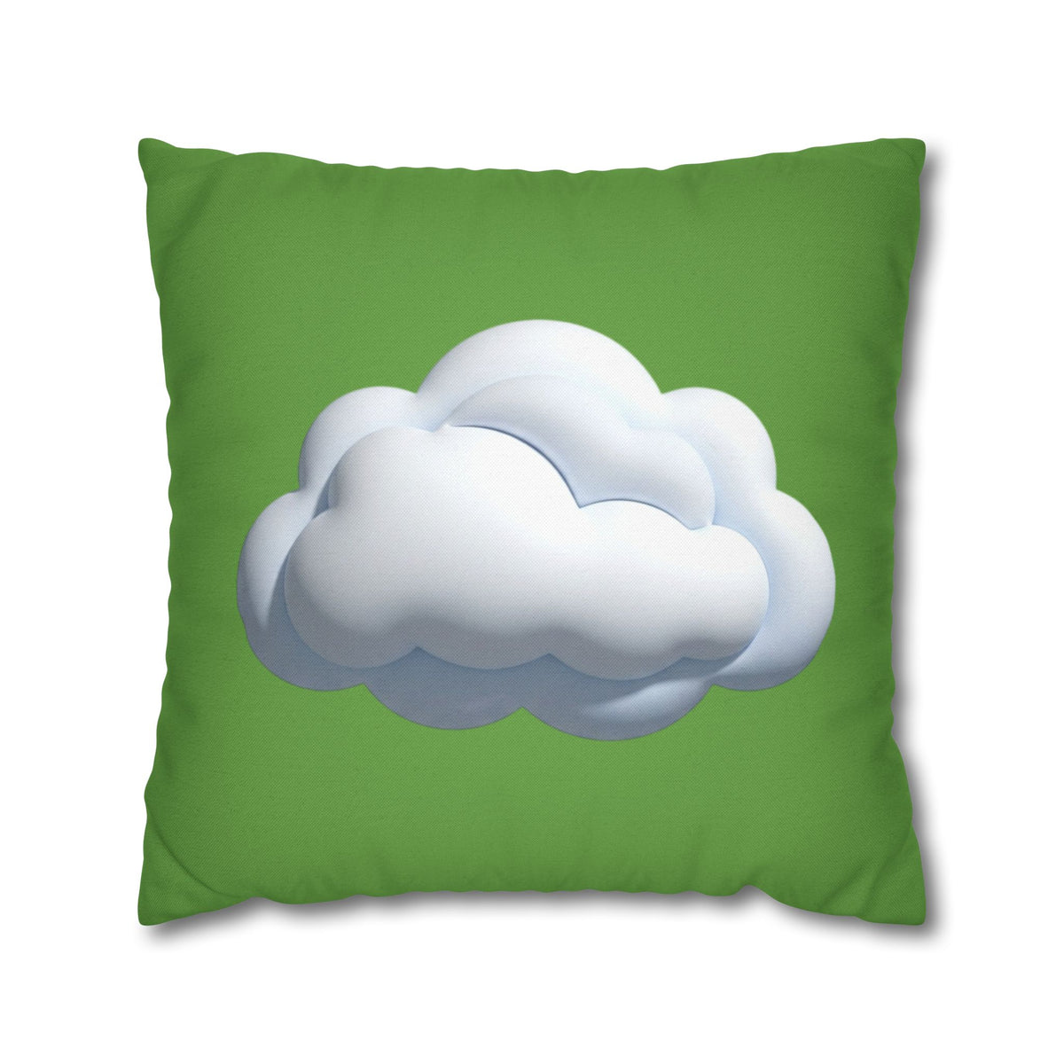 Green Cloud Decorative Pillowcase — Soft White Cloud Accent Cushion Cover