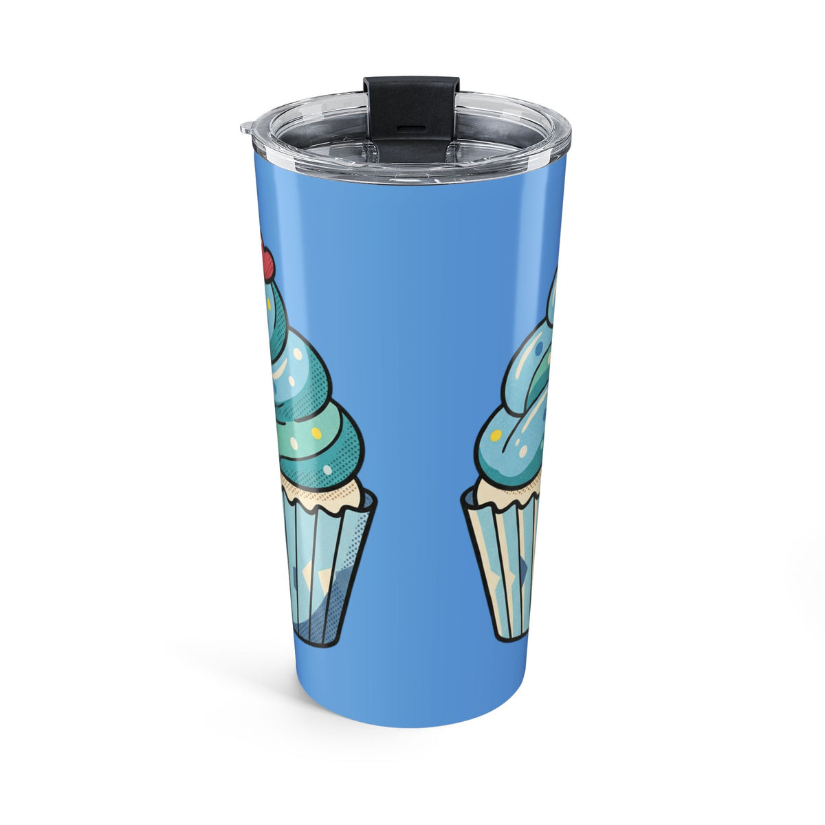 Cupcake Tumbler Light Blue 20oz — Blue Sweet Treats Insulated Travel Mug