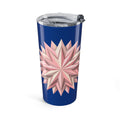 20oz Floral Star Tumbler — Blue & Blush Geometric Flower Travel Cup