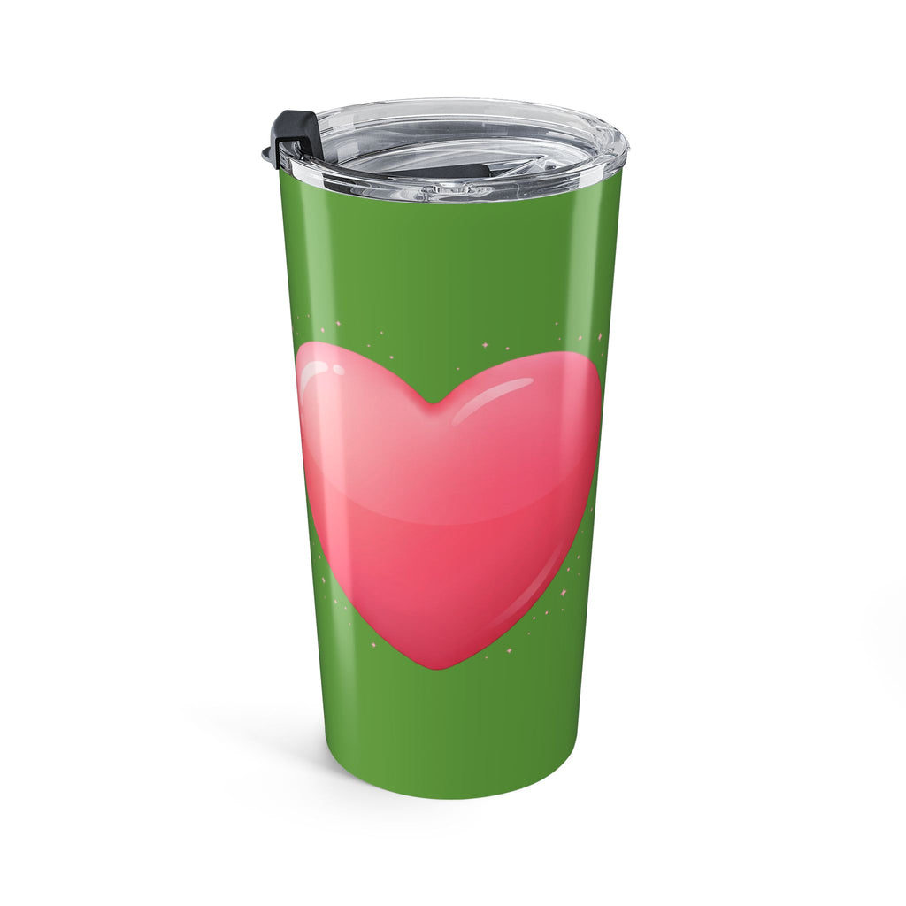 Pink Heart Tumbler 20oz Green
