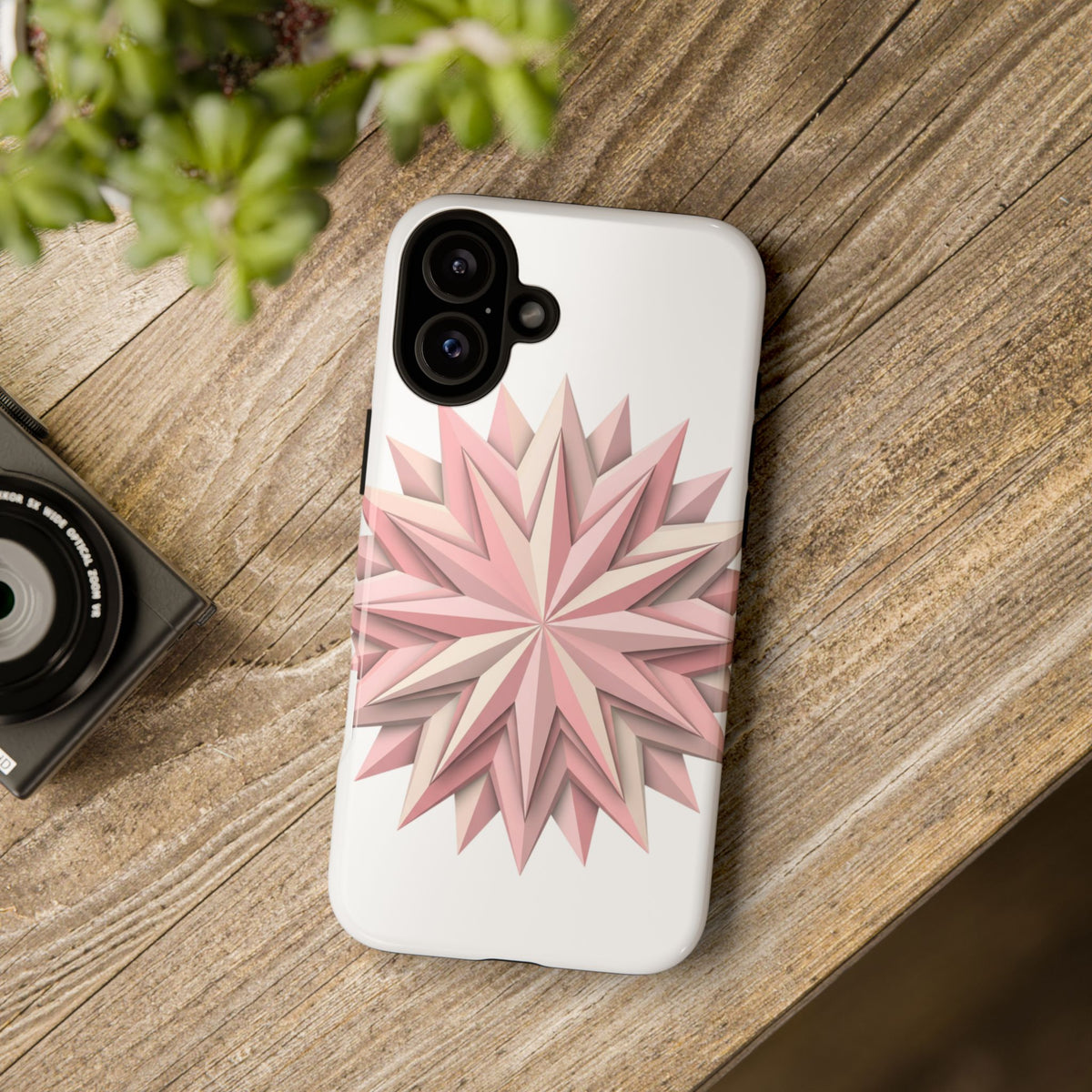 Pink Geometric Star Phone Case — Tough Protective iPhone Cover
