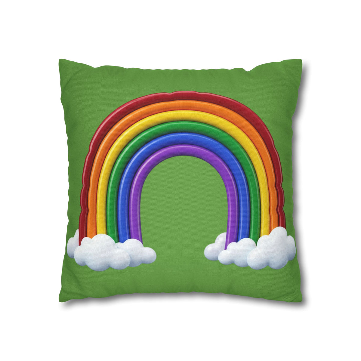 Rainbow Light Green Spun Polyester Square Pillowcase