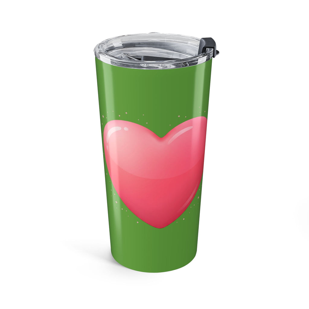 Pink Heart Tumbler 20oz Green