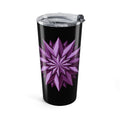 20oz Purple Starburst Tumbler — Insulated Travel Cup- Black