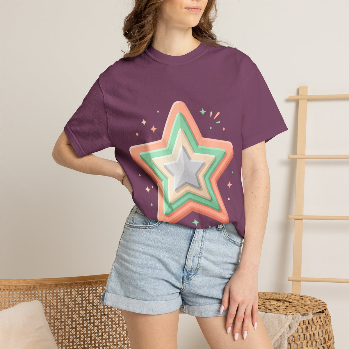 Star Design Unisex Garment-Dyed T-shirt