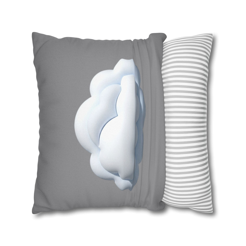 Cloud Graphic Pillowcase — Soft Grey Decorative Throw Pillow Cover