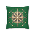 Start Print Dark Green Spun Polyester Square Pillowcase