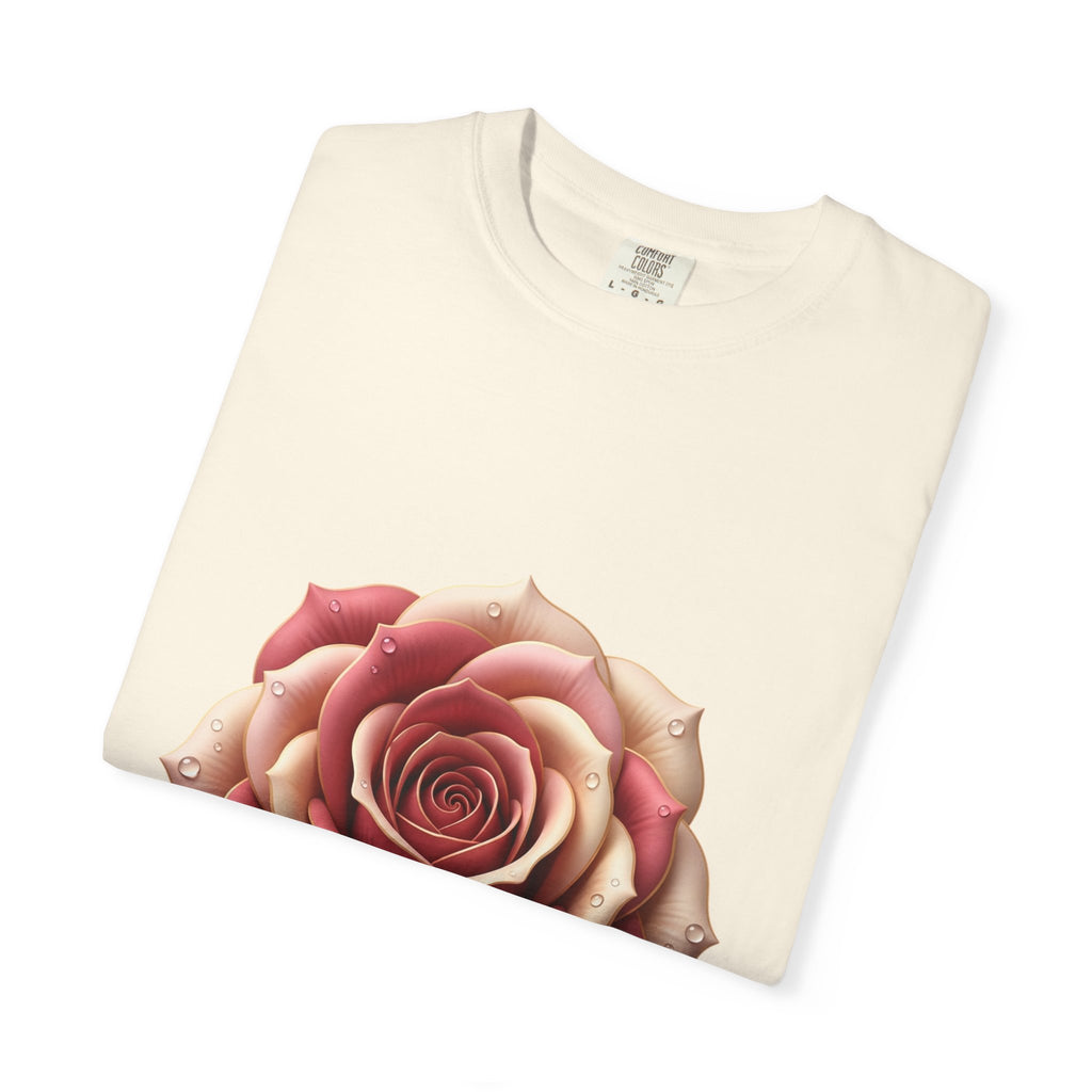 Rose Bloom Graphic T-Shirt — Realistic Pink Rose Floral Tee