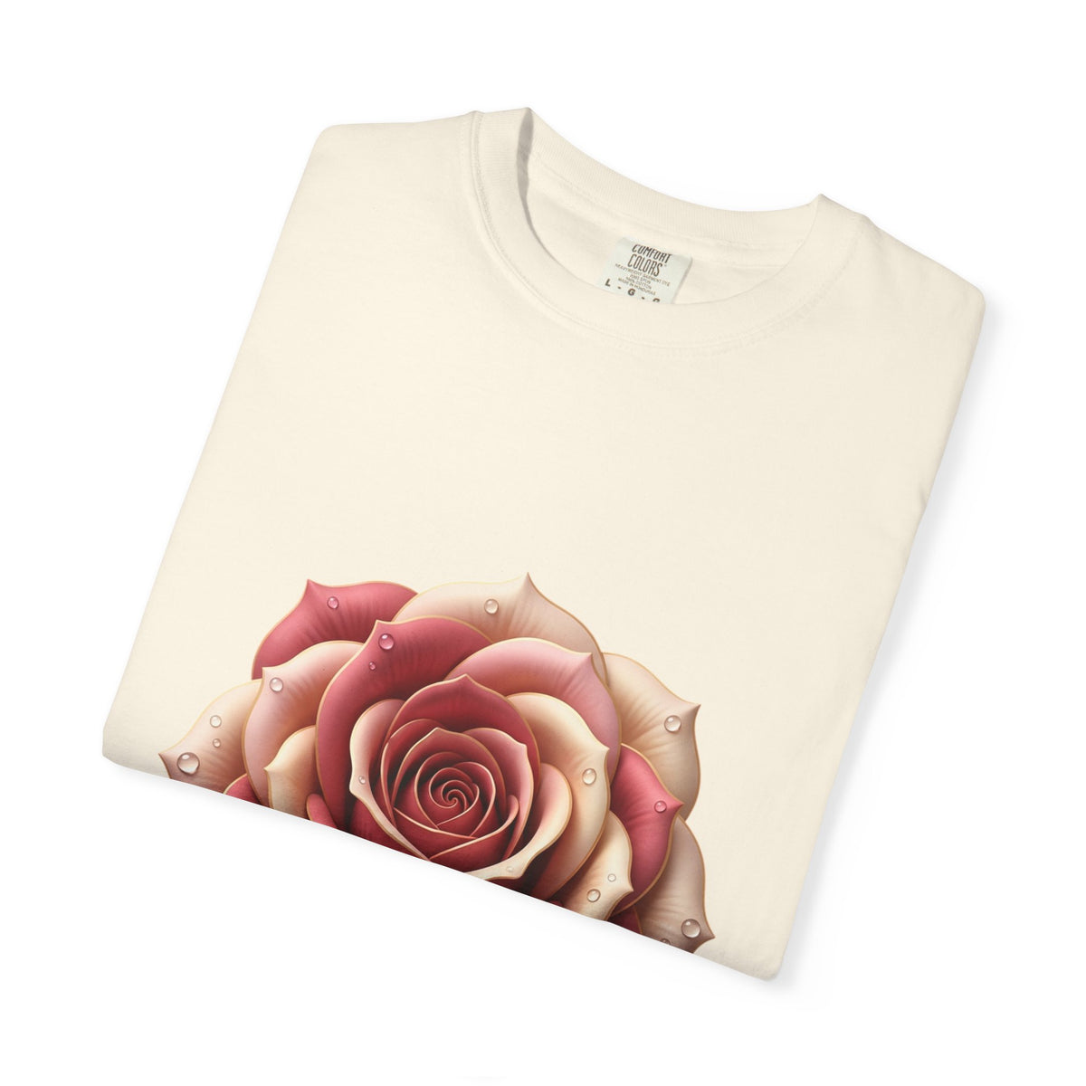 Rose Bloom Graphic T-Shirt — Realistic Pink Rose Floral Tee