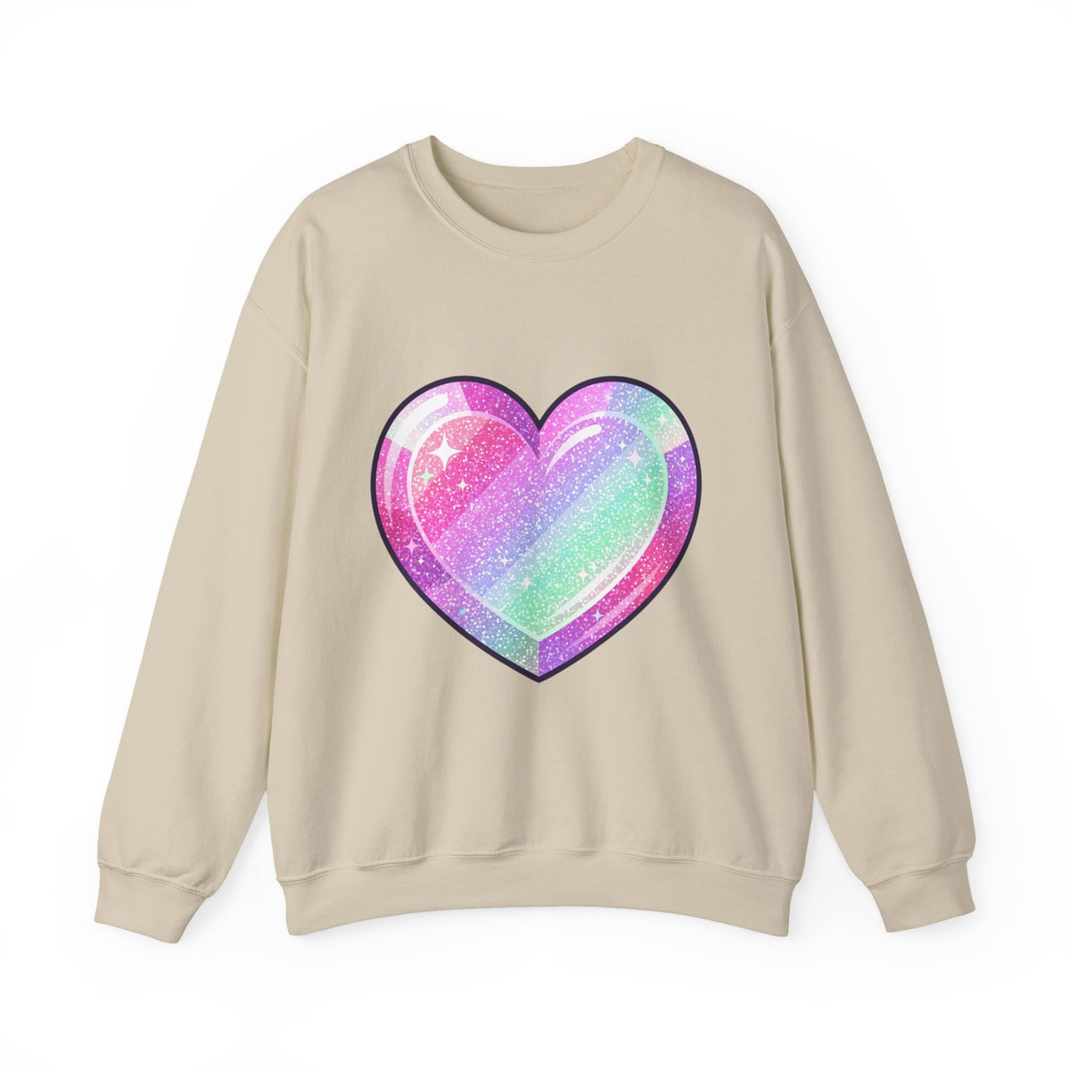 Pastel Sparkle Heart Sweatshirt