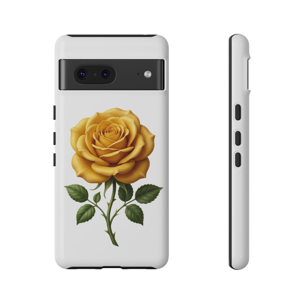 Yellow Rose Phone Case — Vintage Floral Tough Protective Cover