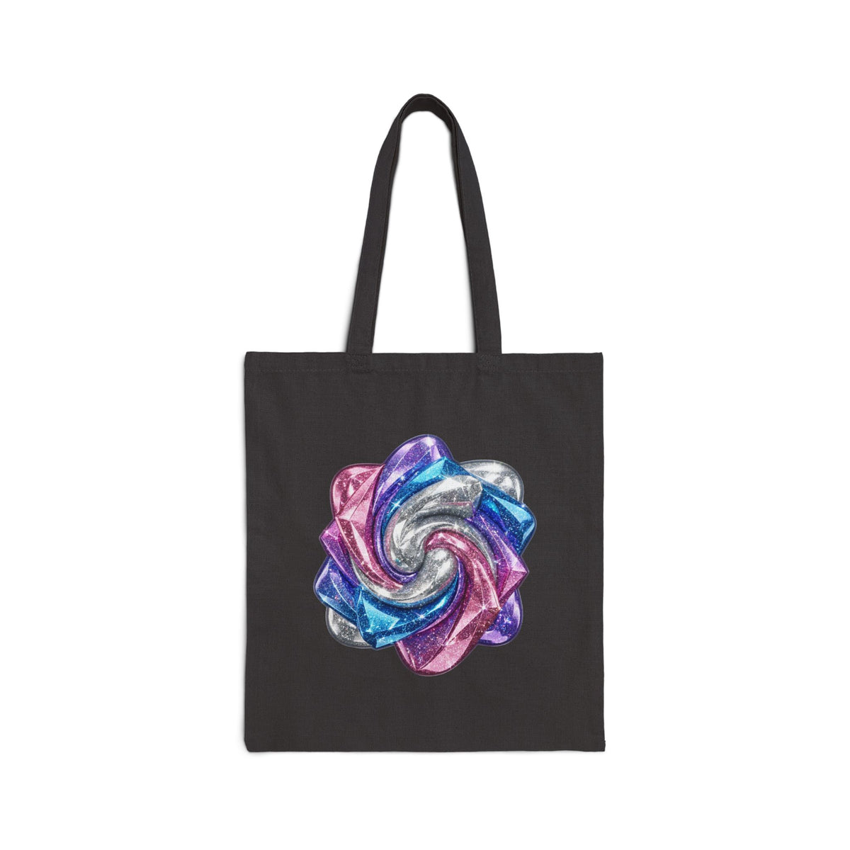3D Glitter Design Cotton Canvas Tote Bag