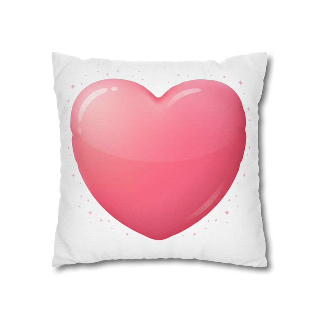 Pink Heart Spun Polyester Square Pillowcase