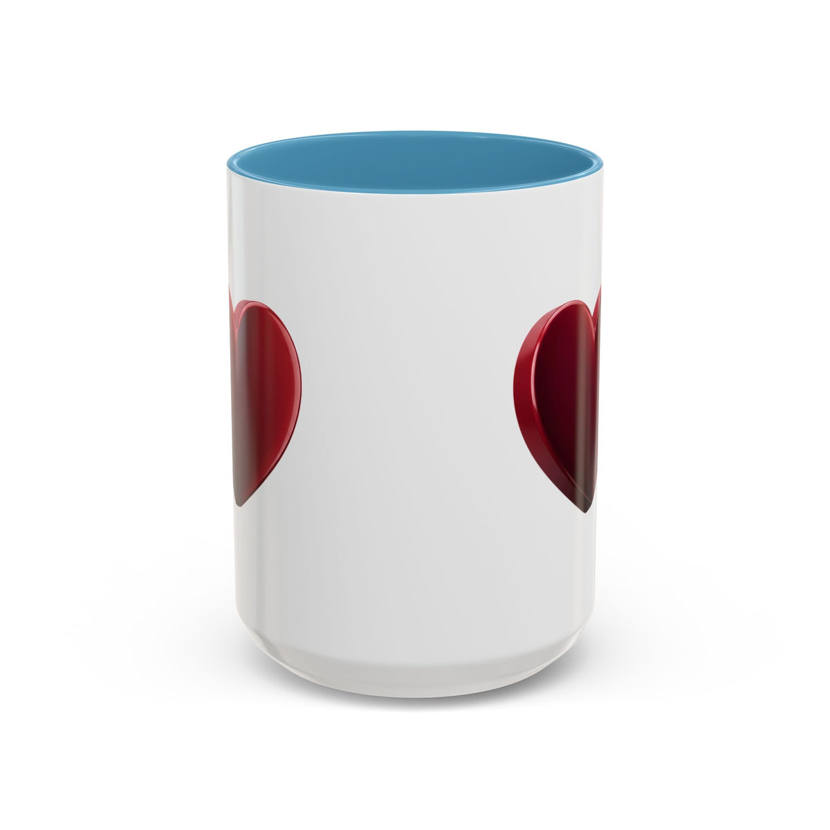 Heart Accent Coffee Mug – Red 3D Heart Design, Valentine’s Day Gift