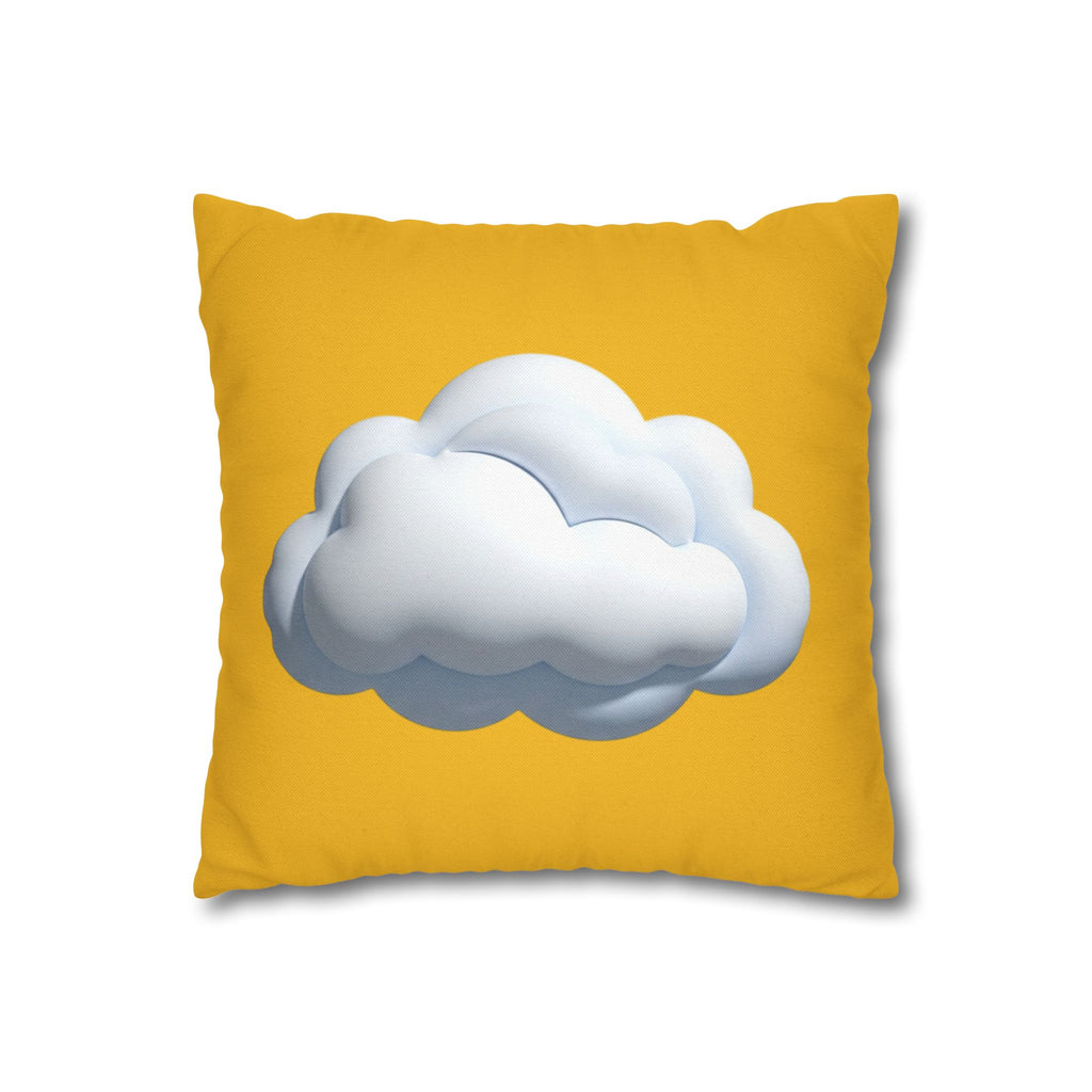 Yellow Cloud Decorative Pillowcase - Cute Fluffy Cloud Accent Cushion Cover
