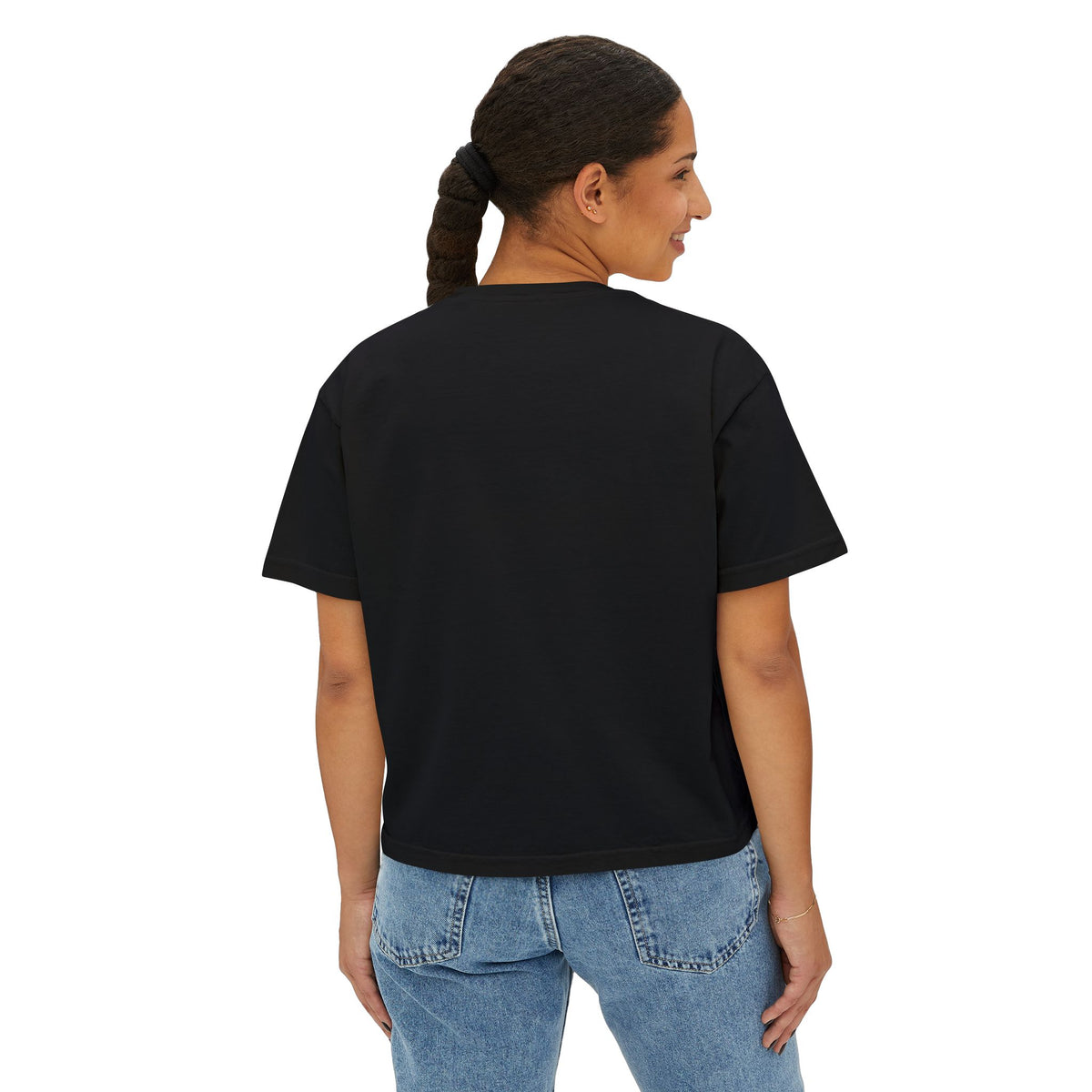 Starburst Floral Boxy Tee — Women's Boho Graphic Crop T-Shirt