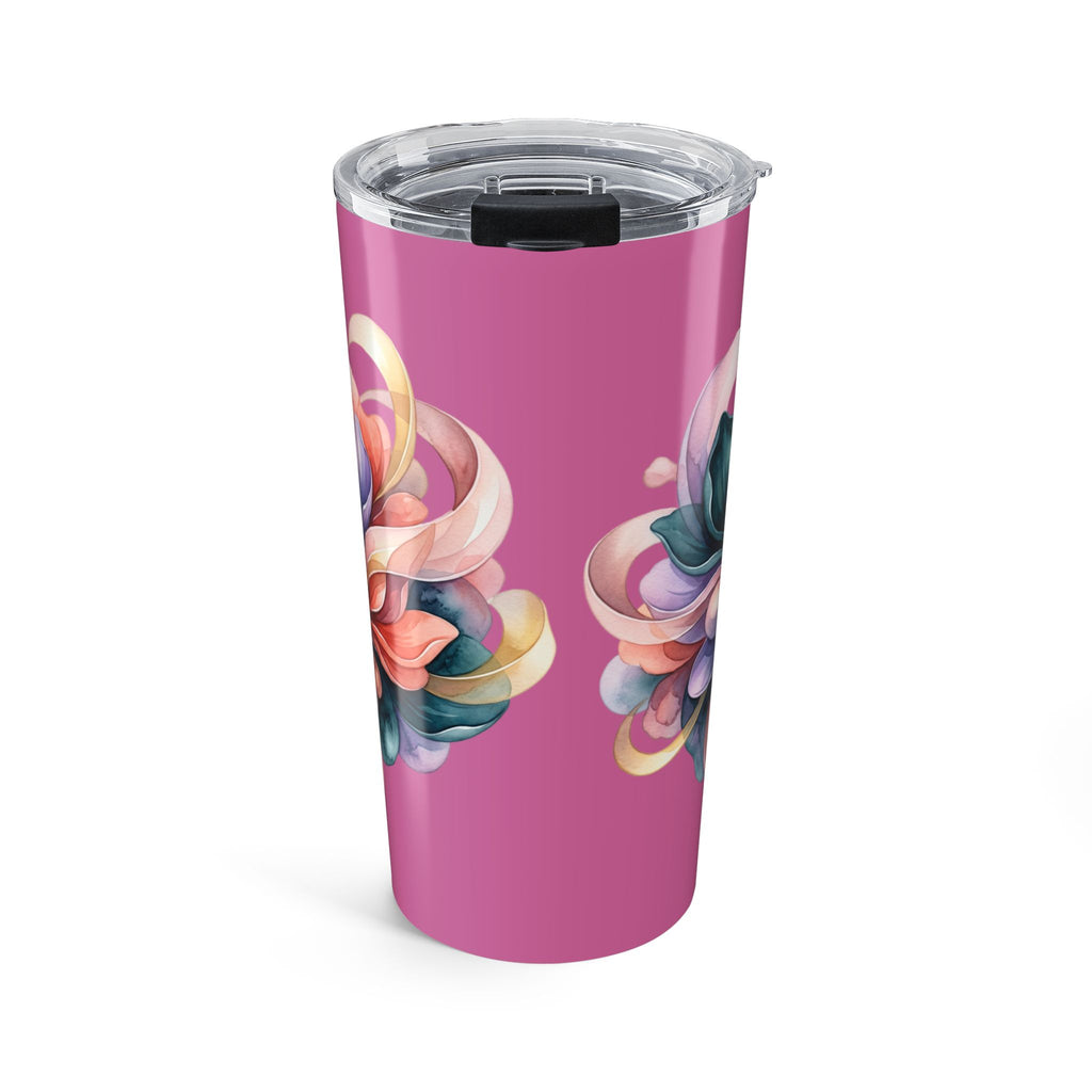 Floral Swirl 20oz Tumbler — Pink Artistic Flower Travel Mug