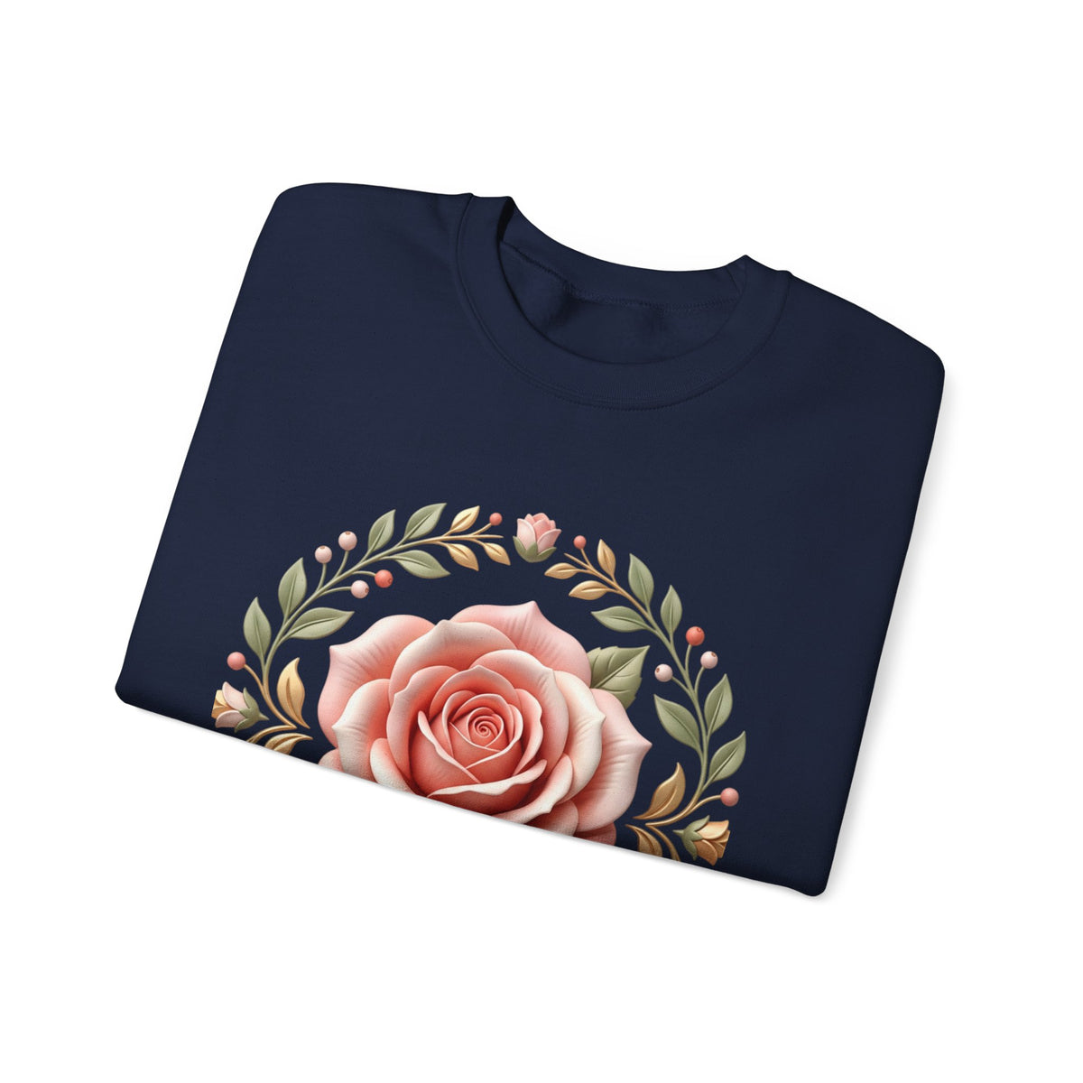 Rose Wreath Crewneck Sweatshirt — Vintage Floral Rose Pullover