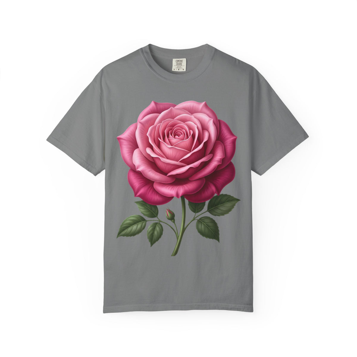 Vintage Pink Rose T-Shirt — Botanical Floral Graphic Tee