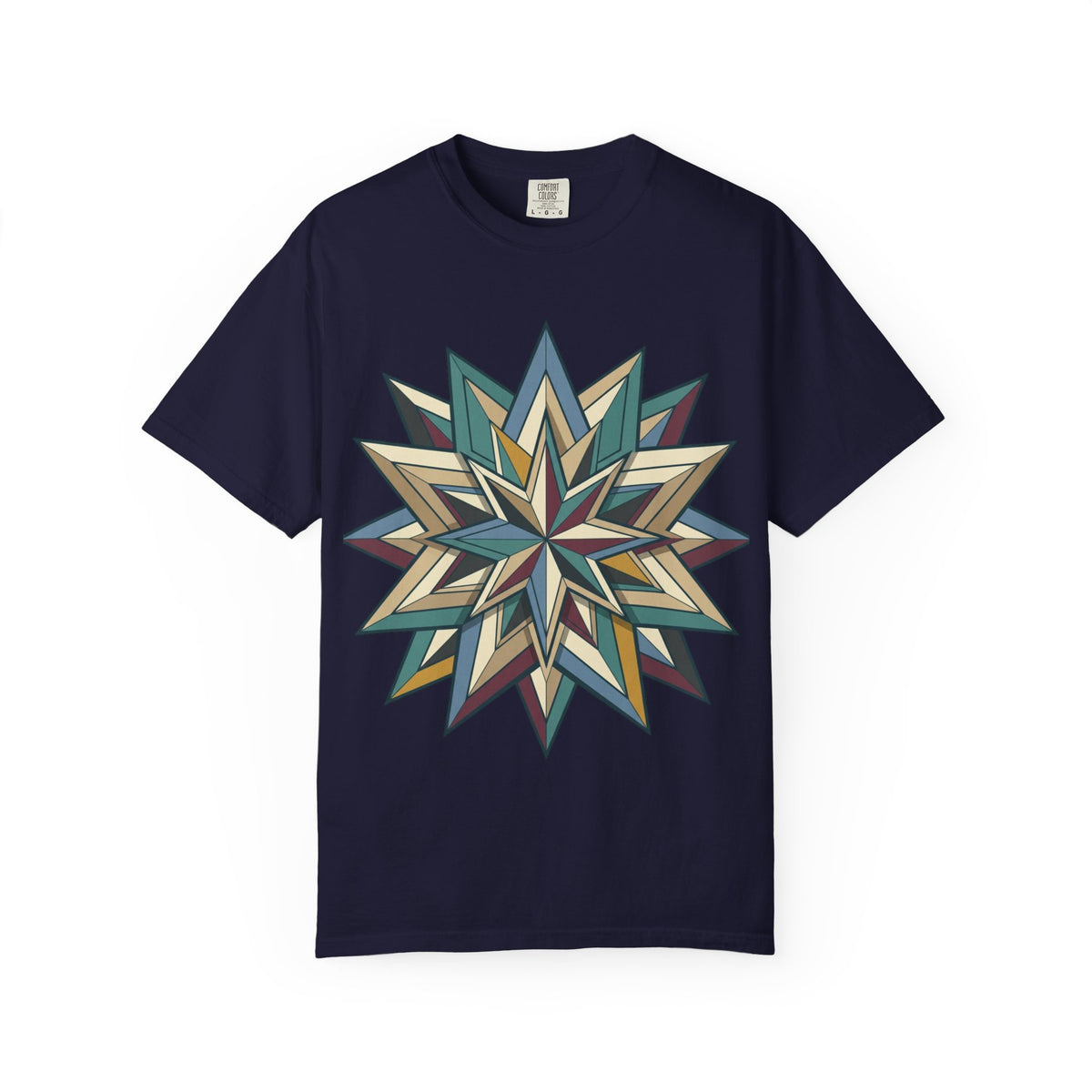Geometric Starburst T-Shirt — Vintage Compass Rose Graphic Tee