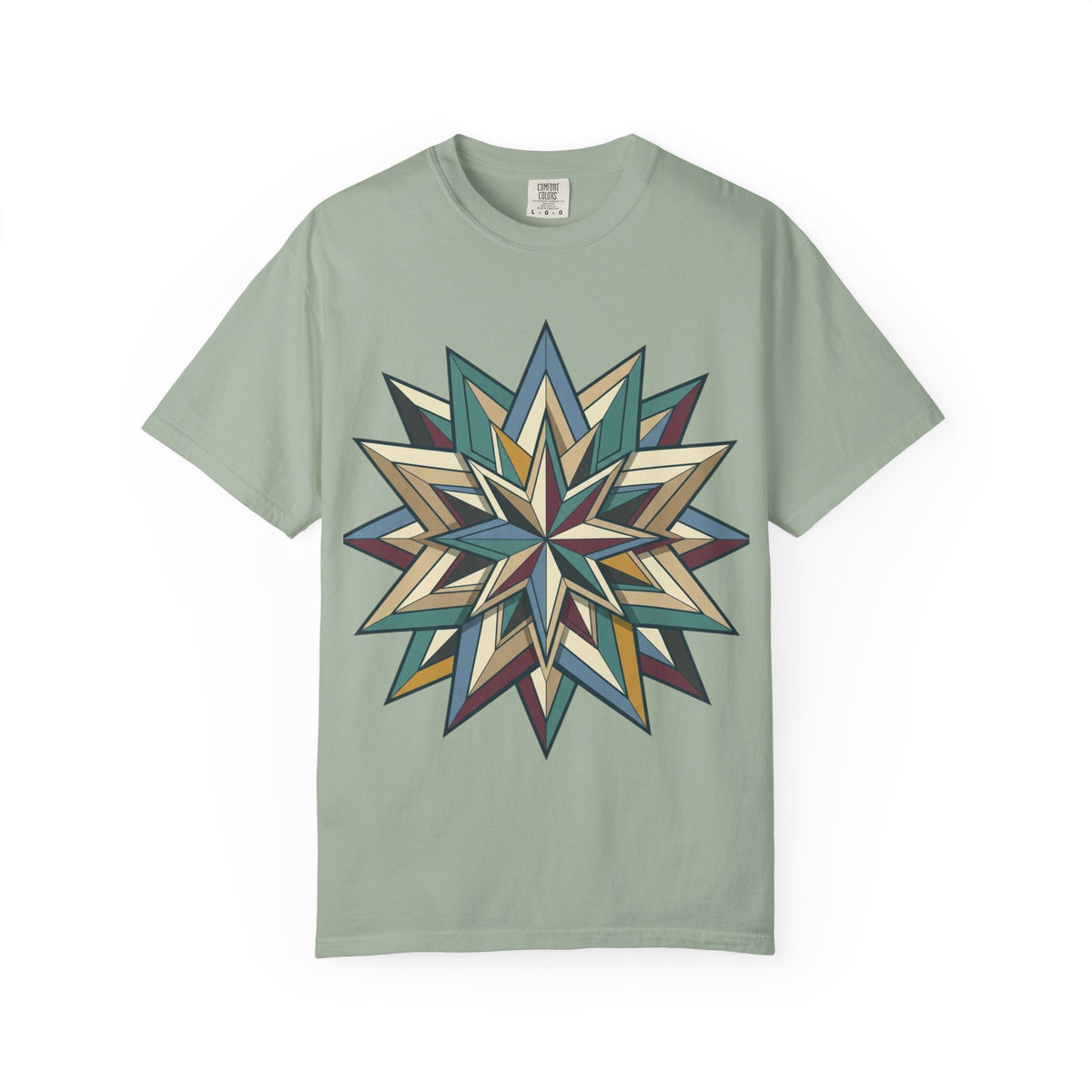 Geometric Starburst T-Shirt — Vintage Compass Rose Graphic Tee