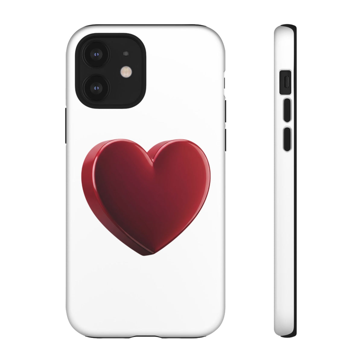 Heart Tough Phone Case - Red 3D Heart Protective Phone Case