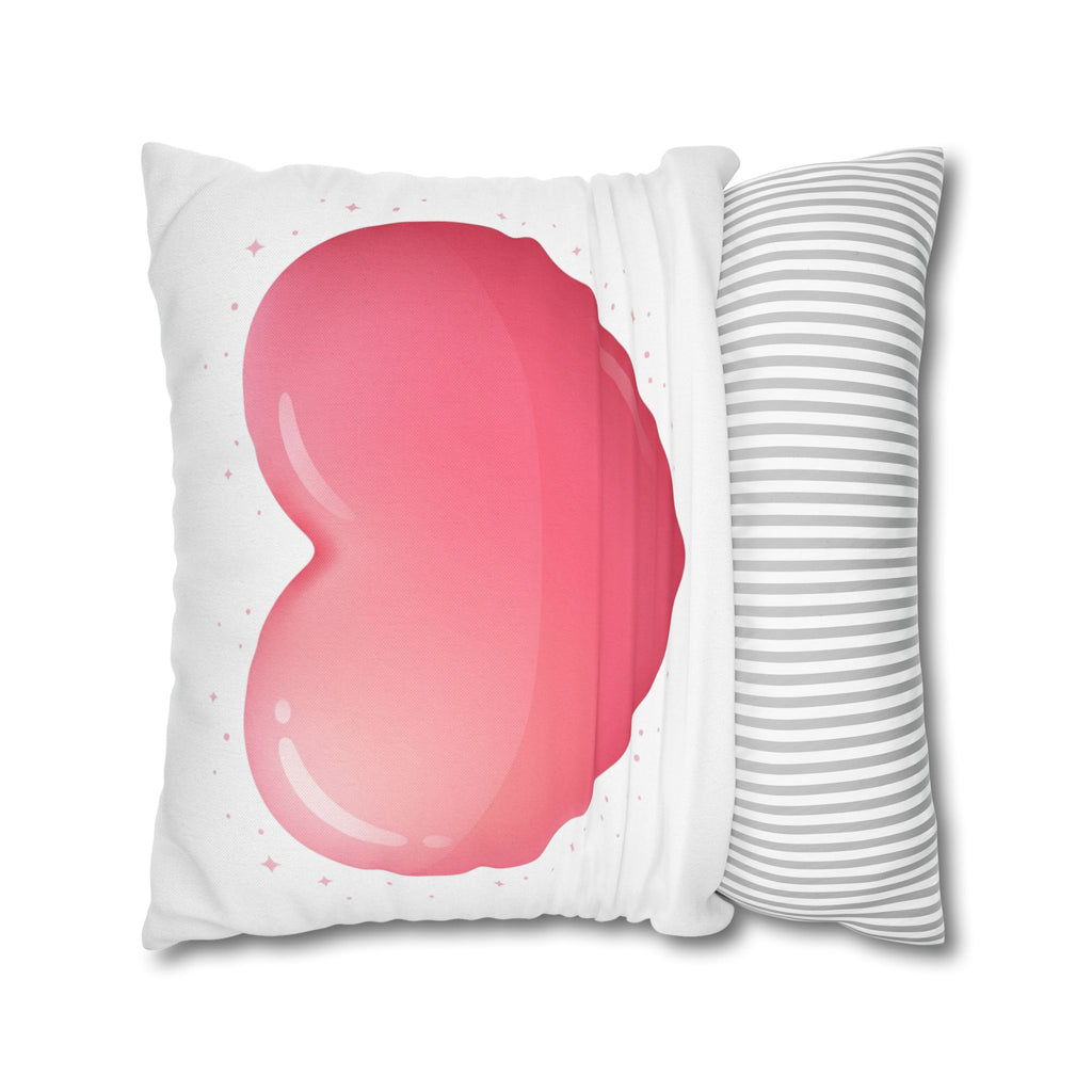 Pink Heart Spun Polyester Square Pillowcase