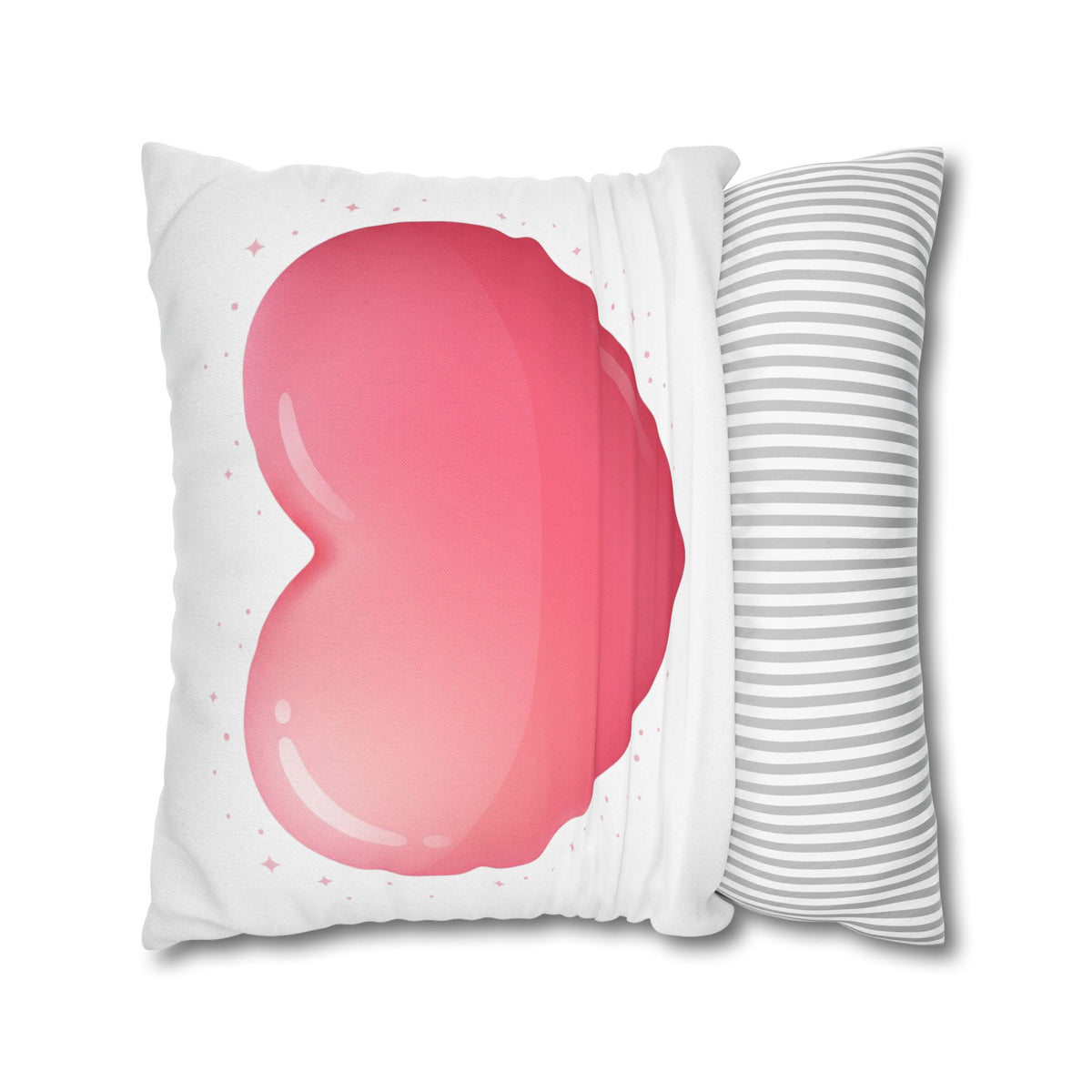 Pink Heart Spun Polyester Square Pillowcase