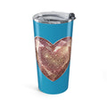 20oz Cosmic Gem Tumbler — Blue Glitter Compass Travel Mug- Turquoise