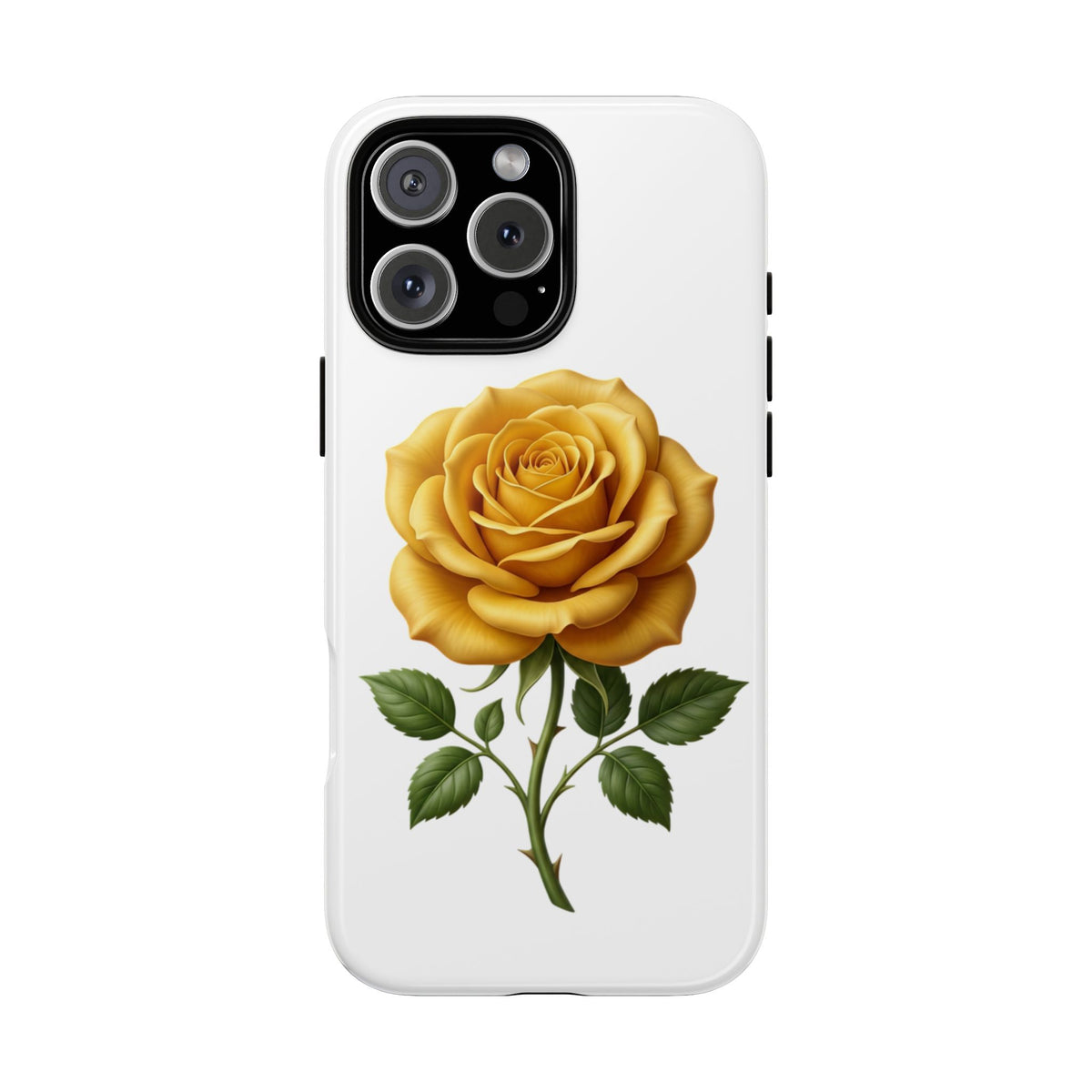 Yellow Rose Phone Case — Vintage Floral Tough Protective Cover