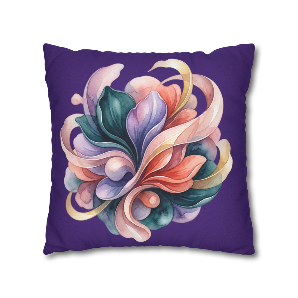 Floral Swirl Decorative Pillowcase — Abstract Blossom Accent for Living Room & Bedroom