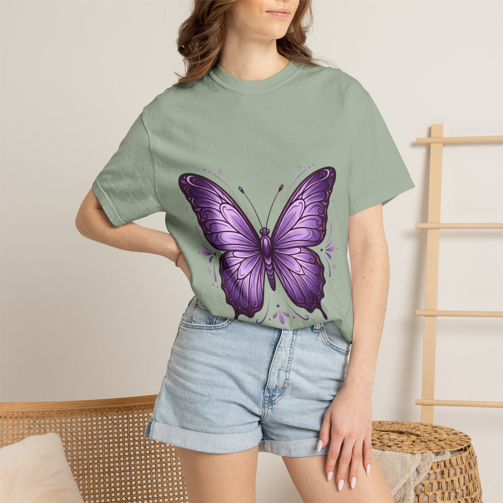 Purple Butterfly T-Shirt — Elegant Monarch Graphic Tee