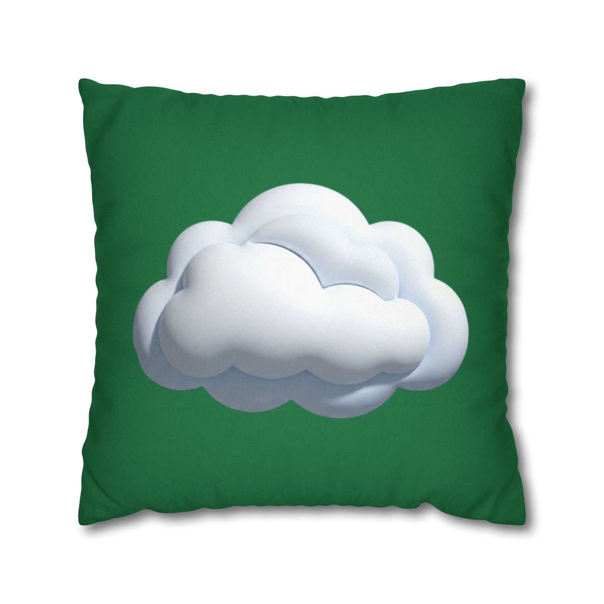 Cloud Graphic Pillowcase — Dark Green Decorative Throw Pillow Cover