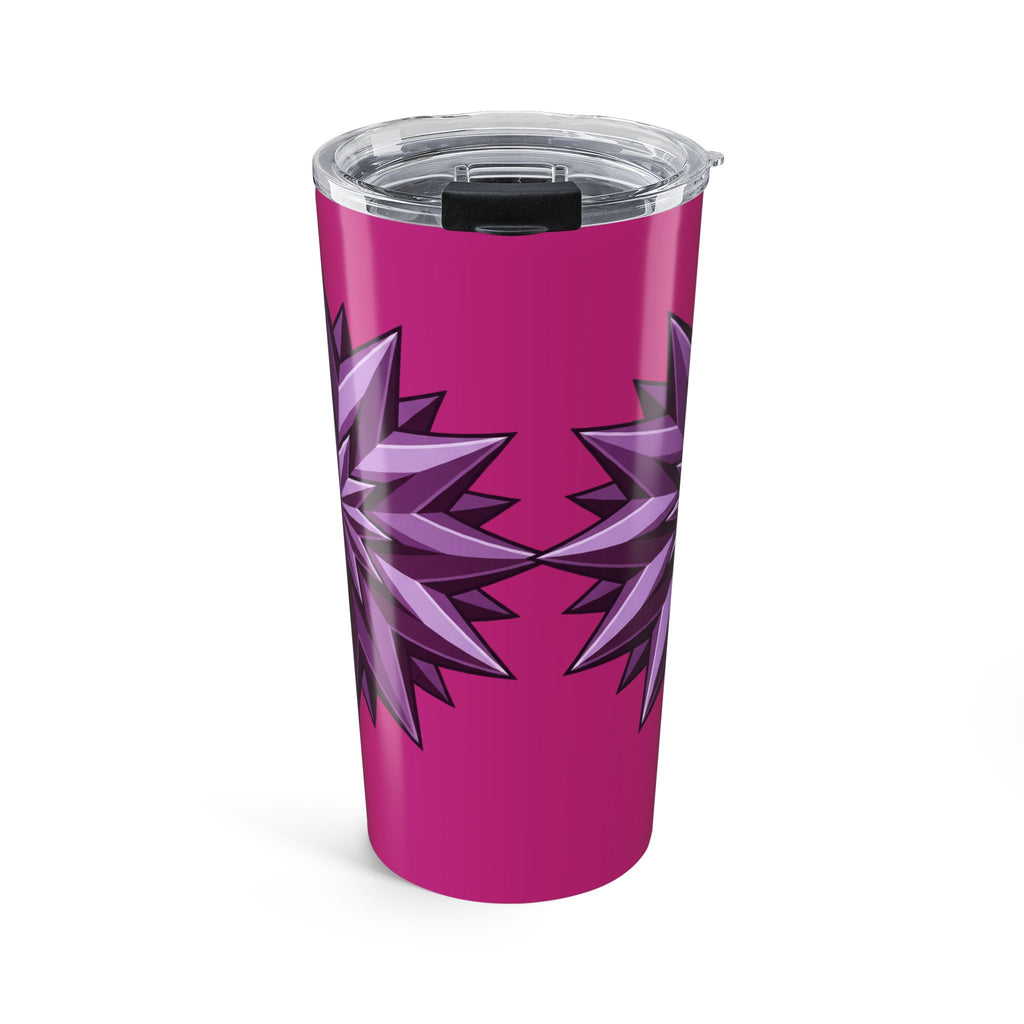 20oz Pink Geometric Star Tumbler — Insulated Travel Cup- Magenta