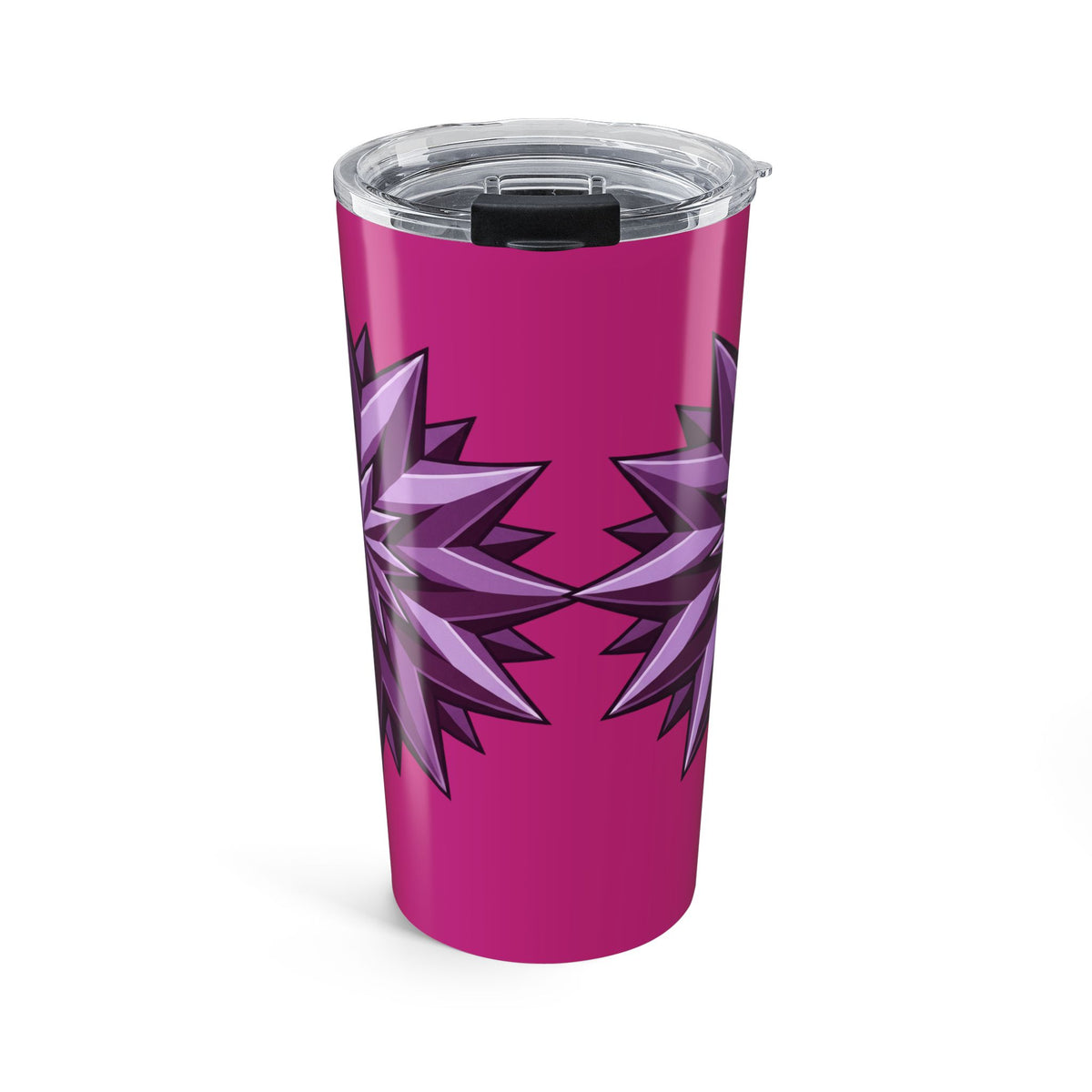 20oz Pink Geometric Star Tumbler — Insulated Travel Cup- Magenta