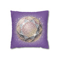 Glittery Light Purple Spun Polyester Square Pillowcase