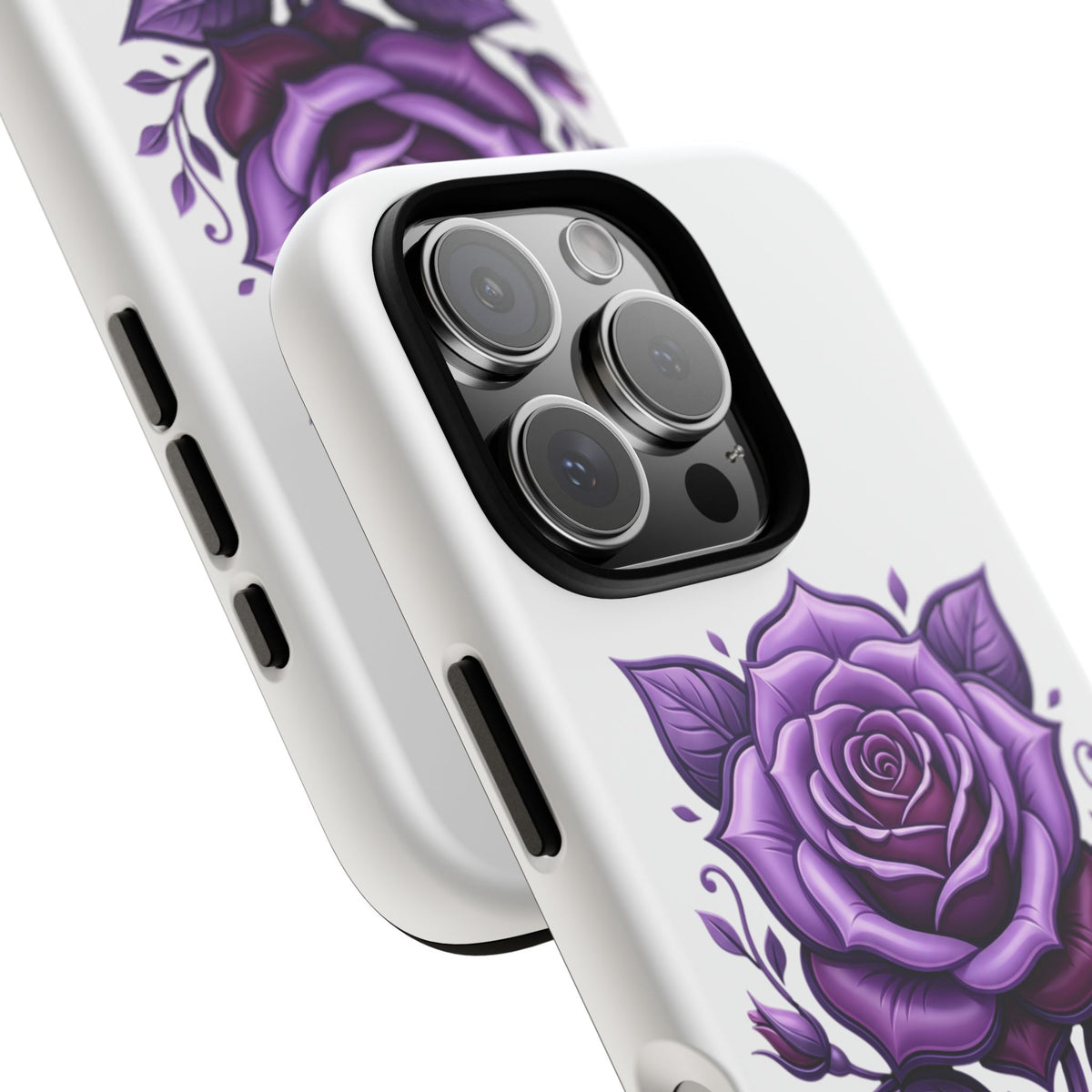 Purple Rose Tough Phone Case — Floral Protective Phone Cover