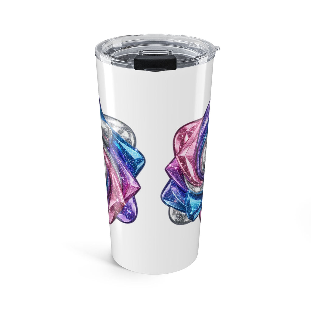 3D Glitter Design White Insulated Tumbler 20oz