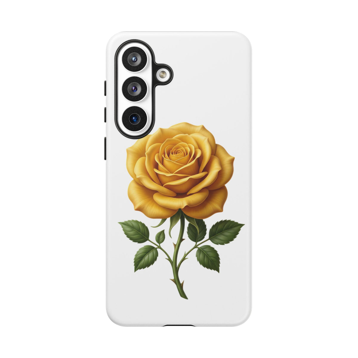 Yellow Rose Phone Case — Vintage Floral Tough Protective Cover