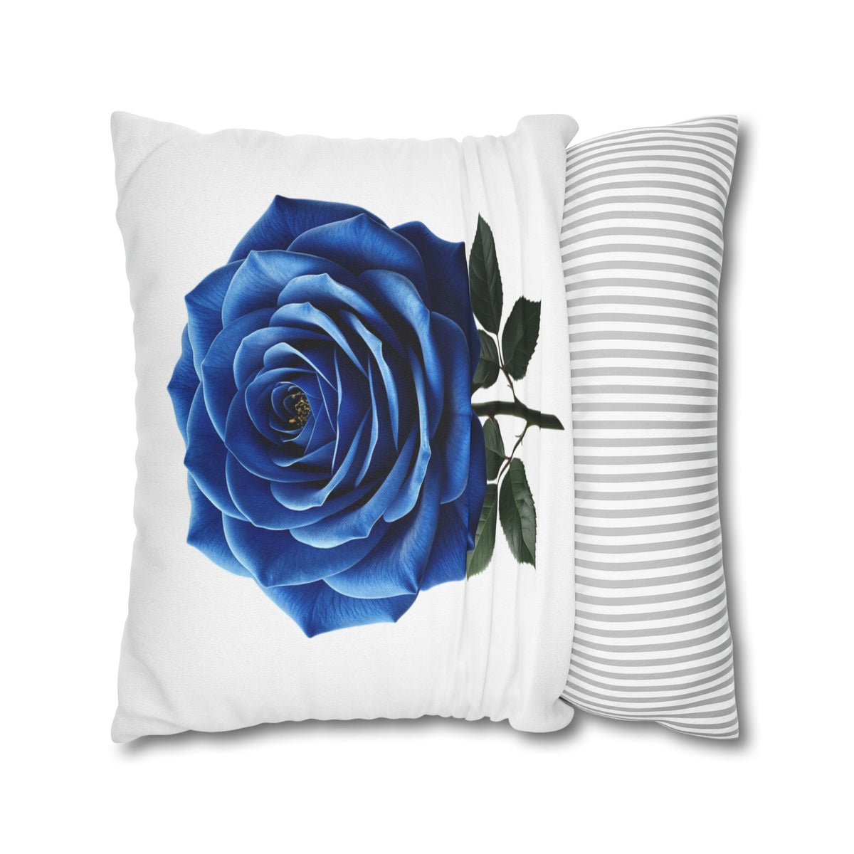Blue Rose Spun Polyester Square Pillowcase