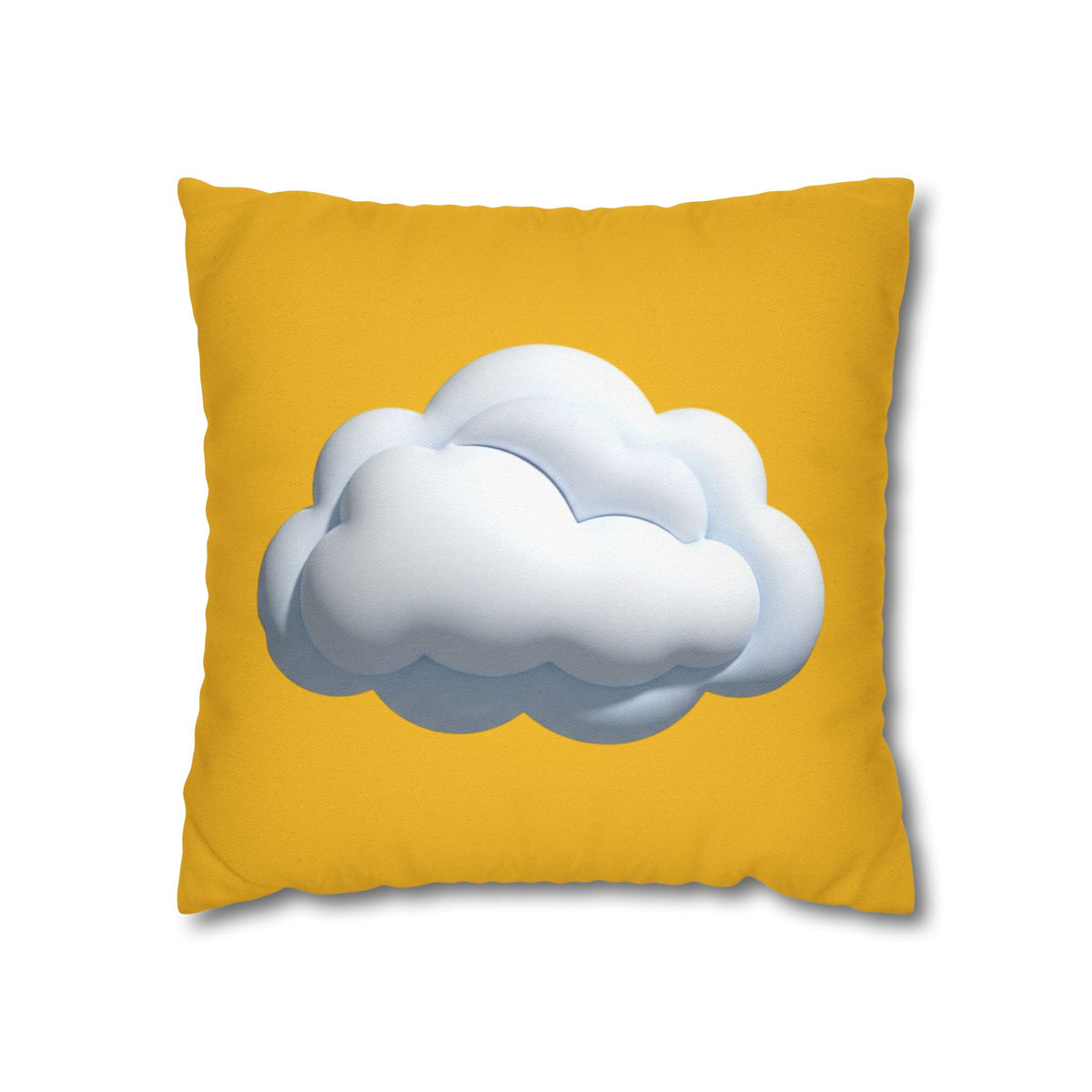 Yellow Cloud Decorative Pillowcase - Cute Fluffy Cloud Accent Cushion Cover